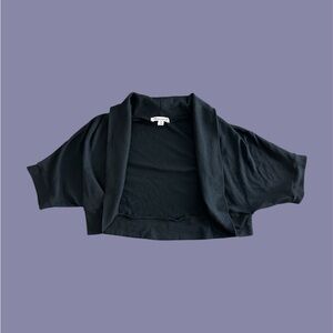 Extra Touch Women’s XL Black Shrug Cargidan Y2K Short‎ Sleeve Sweater Stretchy